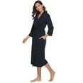 thumbnail image 4 of Doaraha Cotton Robe Women Lightweight Spa Shower Night Bathrobe Long Sleeve Knit Soft Kimono Sleepwear Ladies Loungewear, 4 of 10