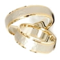 thumbnail image 3 of Pompeii3 14K Gold Matching Two Tone Hammered Wedding Ring Set, 3 of 3