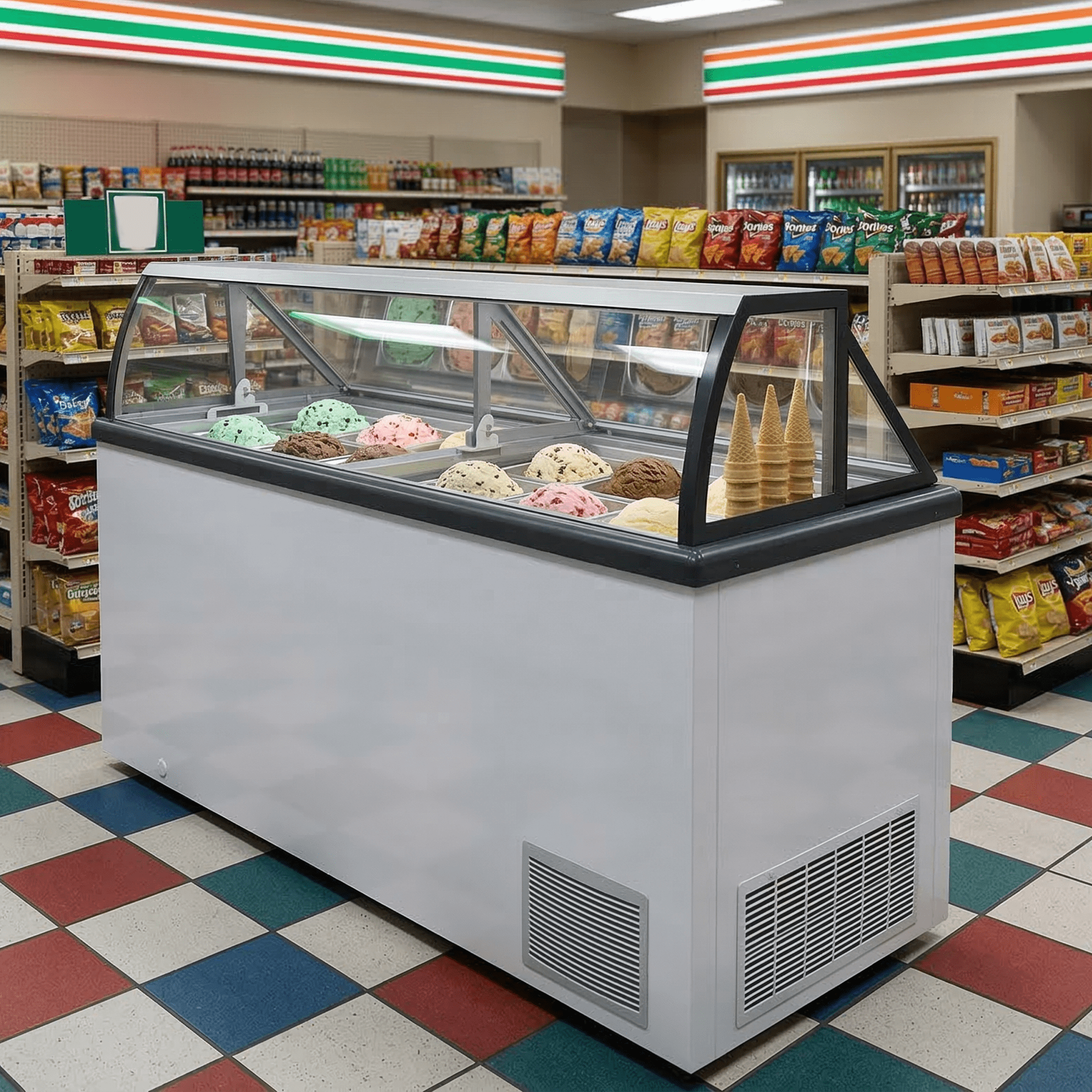 Summit by Elcold Ice Cream Dipping Cabinet, 19.2 Cu.Ft. Capacity, Commercial Freezer, Display, Includes Sneezeguard, White - SCOOPY61