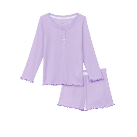 

Wonder Nation Baby and Toddler Girl Ribbed Pajama Set 2-Piece Sizes 12M-5T