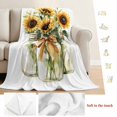 thumbnail image 5 of Summer Floral Blanket Soft Cozy Warm Throw Blanket for Couch, Plush Fuzzy Flannel Fleece Blankets for Sofa, Spring Watercolor Sunflowers in Vase Bed Blankets Lightweight Gifts for Women, 40"x60", 5 of 9