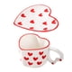 thumbnail image 5 of Taza de café de cerámica con forma de corazón y platillo, juego de tazas de porcelana para capuchino, leche, agua, café, café con leche, té, 5 of 8