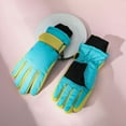 thumbnail image 5 of SGFCWSX Kids Ski Gloves Waterproof with Grip Winter Cycling Gloves for Boys Girls Fleece Lined Thermal Gloves Light Blue Size 9 Years, 5 of 8