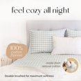 thumbnail image 5 of Five Looms Cotton Cozy Flannel Bed Sheet Set, King (Gingham Fog Blue, 4 Piece), 5 of 6