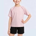 thumbnail image 4 of FRSASU Short Sleeve Boys Girls Rash Guard Crew Neck Quick Dry Summer Swim Shirt, 4 of 7