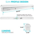 thumbnail image 4 of Luxrite 3FT Slim LED Shop Light, 25W, 3450 Lumens, 3 Color Selectable 3500K-5000K, 0-10V Dimmable, Damp Rated UL Listed, 4 of 7