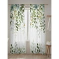 thumbnail image 5 of Eucalyptus Leaf Sheer Curtains 2 Panels Set Sage Green Leaves Branch Abstract Art Lihgt Filtering Rod Pocket Voile Drape, Semi Sheer Window Curtains for Bedroom Living Room, 52"x96", 5 of 5