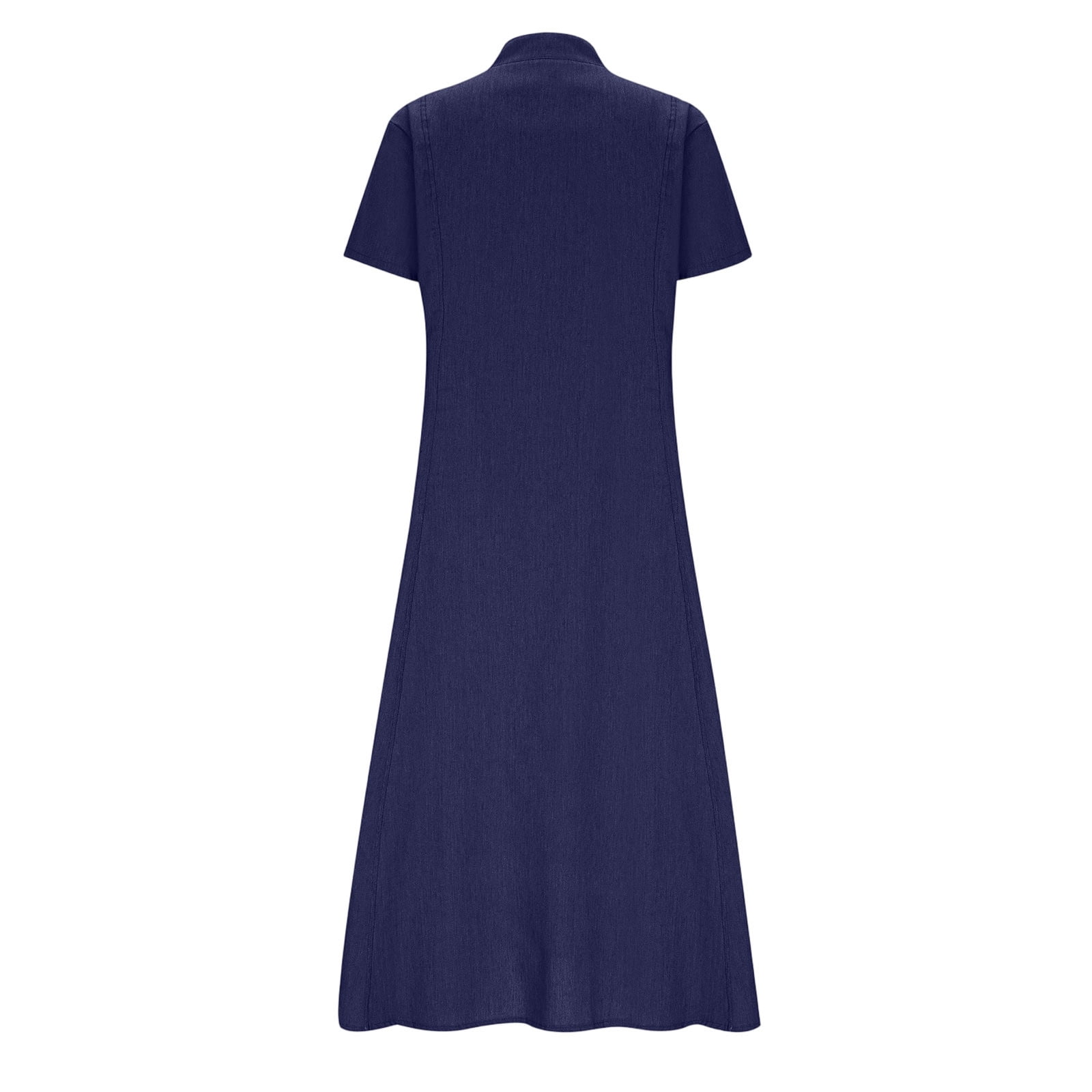 Fewfanhot Dresses for Women Elegant Classy Summer Fit and Flare Swing Cotton Dress Casual V-Neck Button Down Beach Midi Dress