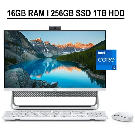 Dell Inspiron 24 5000 5400 All-In-One Desktop 23.8" FHD Touchscreen 11th Gen Intel 4-Core i7-1165G7 16GB RAM 256GB SSD 1TB HDD NVIDIA GeForce MX330 2GB USB-C HDMI Win10 Silver