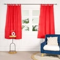 thumbnail image 2 of The Art Box Tab Top Cotton Window Curtain Panel Set, Farmhouse Home Decor Curtains for Bedroom Living Room, 2 Piece, Red, 52"w x 95"l in, 2 of 6