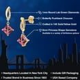 thumbnail image 2 of Gem Stone King 14K Yellow Gold Pink Topaz and Lab Grown Diamond Earrings for Women | 2.65 Cttw | Gemstone November Birthstone | Princess 6MM, 2 of 6