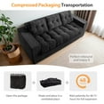 thumbnail image 6 of BYBYME 3 Seater Couch with Tufted Cushion & Backrest,Corduroy Floor Sofa with Armrests for Living Room Bedroom Office,Sofa in A Box,No Assembly Required,Black, 6 of 8