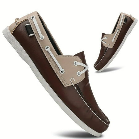 

Men s Boat Loafers With PU Leather Uppers Wear-resistant Slip On Shoes For Outdoor Walking Spring And Summer
