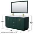 thumbnail image 6 of Wyndham Collection Miranda 66" Wood&Metal Double Bathroom Vanity in Green/Gold, 6 of 7