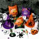 thumbnail image 2 of Toystoory Paquete de 10 cajas de dulces de Halloween, gorro de fiesta, bolsa de regalo de galletas, papel personalizado, nueces, Chocolates, Kits de decoración para fiestas Naranja, 2 of 5