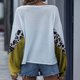 thumbnail image 4 of Camisa de moda para mujer Blusa suelta de empalme de leopardo Tops de manga larga con cuello redondo Fridja ghj987+480, 4 of 5