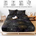 thumbnail image 5 of Twin XL Size Fitted Sheet Set - Black Halloween 2 Piece Bedding Sets 16" Deep Pocket Fitted Sheet with 1 Pillowcases, Purple White Yellow Net Classic Black Brushed Microfiber Hotel Luxury Bed Sheets, 5 of 9