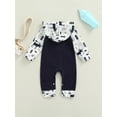 thumbnail image 4 of FOCUSNORM Christmas Unisex Baby Color Block Jumpsuit, Printed Long Sleeve Romper with Pocket, 4 of 8