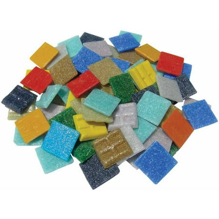 - Mosaic Mercantile Authentic Glass Mosaic Tiles, 3/4 Inch, Assorted Colors, 3 Pounds