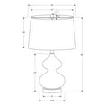thumbnail image 4 of Monarch Specialties Lighting, 24"h, Table Lamp, Green Glass, Ivory / Cream Shade, Contemporary, 4 of 4