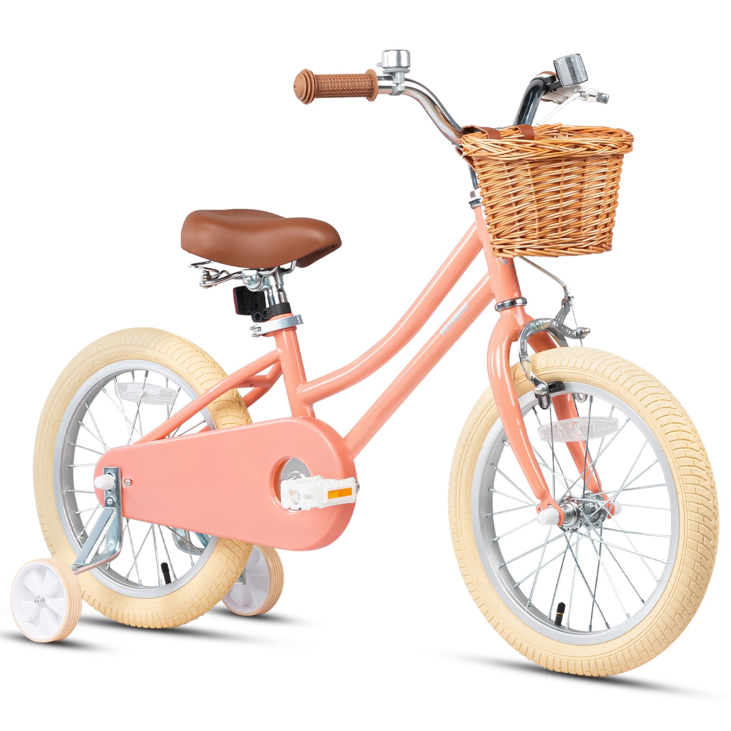 Petimini Retro Vintage 14 Kids Bike for Small Children Aged 3 5 Years with Training Wheels and Bell Pink Walmart