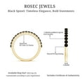 thumbnail image 6 of Rosec Jewels Black Spinel Half Eternity Ring with Diamond - Stackable Ring for Women - AAA Quality Certified - Ready to Gift, 14K Yellow Gold, US 9.00, 6 of 7