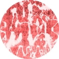 thumbnail image 1 of Ahgly Company Machine Washable Indoor Round Abstract Red Modern Area Rugs, 8' Round, 1 of 4