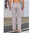 thumbnail image 4 of COOFANDY Men's Casual Linen Cotton Pants Elastic Waist Summer Beach Trousers Lightweight Yoga Vacation Pants, 4 of 6