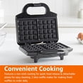 thumbnail image 7 of 2-Slice Waffle Maker with Non-Stick Coating, Easy to Clean, 700W, Black, 7 of 7