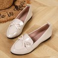 thumbnail image 5 of EKVAHL Women Bow Decor Loafers, Pointed Toe Slip On Flat Casual Dress Shoes, Comfort Low Wedge Daily Walking Flats, 5 of 7