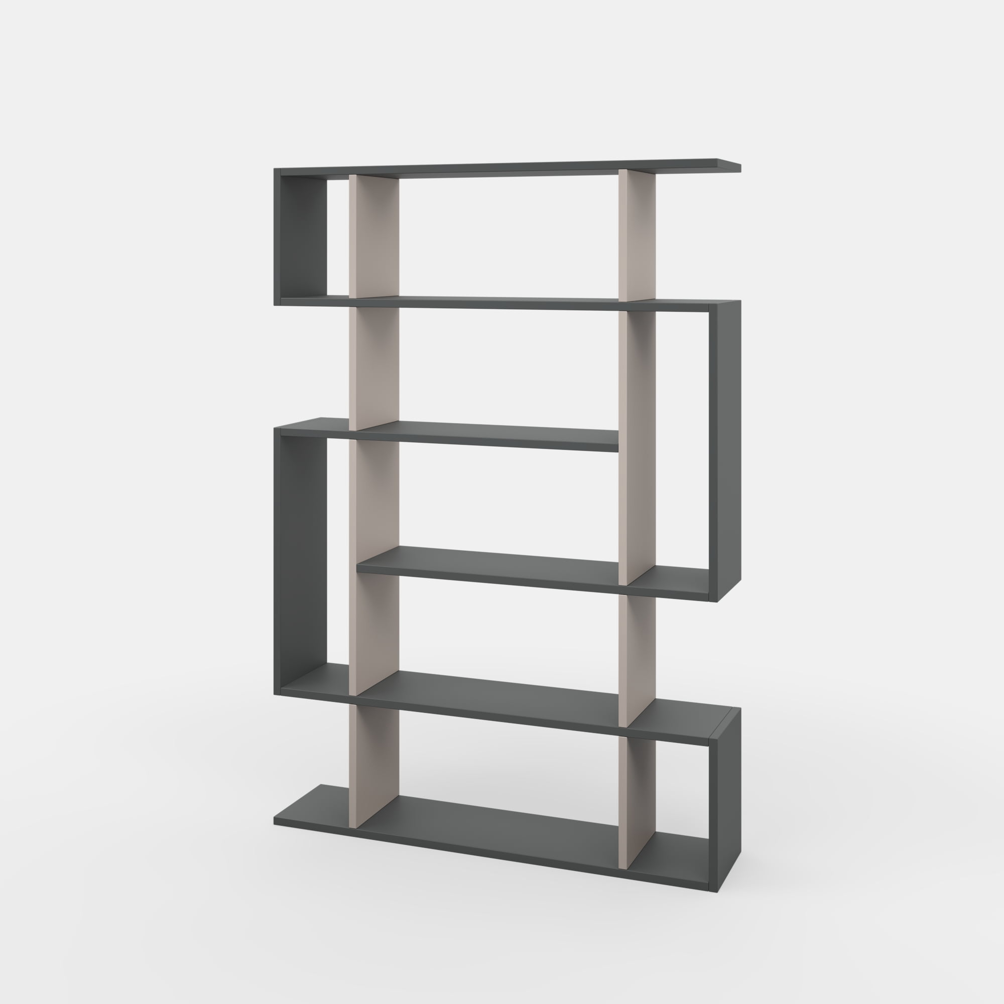 Ada Home Decor Furniture Multiple Tier Open Shelf Anthracite Light Mocha Blair Modern Bookcase
