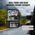 thumbnail image 4 of VEVOR Towing Mirrors,Left & Right Pair Set for 2008-2016 Ford F250 F350 F450 F550, Power Heated with Signal Light,Plane & Convex Glass, Manual Controlling Telescoping Folding, Heating Defrost,Black, 4 of 9
