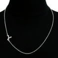 thumbnail image 4 of SuperJeweler Y Initial Necklace for Women, Sideways Silver Necklace, 16", 4 of 5