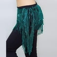 thumbnail image 5 of BLTIBY Womens Belly Dance Skirt Fringe Skirts Sparkly Sequin Hip Scarf Party Carnival Costume Rave Festival Outfit Green Free Size, 5 of 5