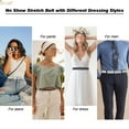 2Packs No Show Women Stretch Invisible Elastic  Strap Belt Flat