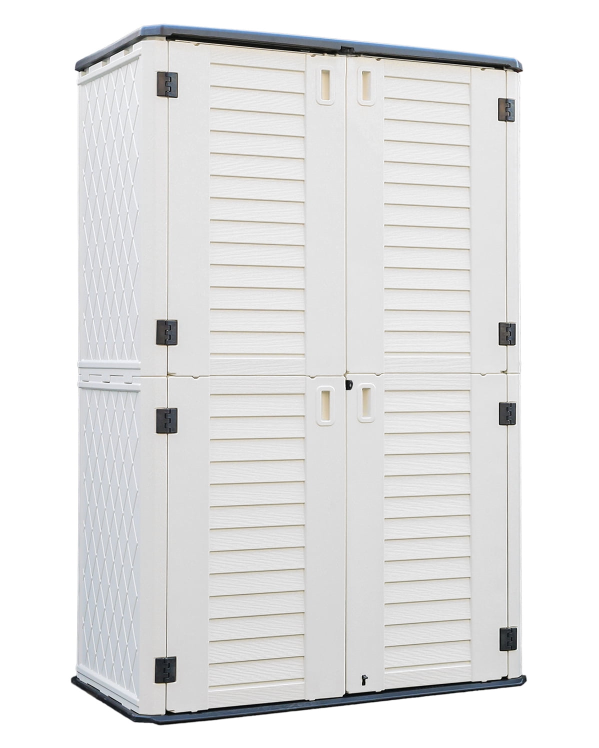 Kingying Resin Outdoor Storage Shed Weather Resistance(Ivory White, 52  Cubic feet)