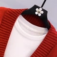 thumbnail image 5 of JIAYUE Women Knit Cardigan V‑Neck Letter Applique Long Sleeve Drop Shoulder Sweater Fashion Top for Party Wear, 5 of 9