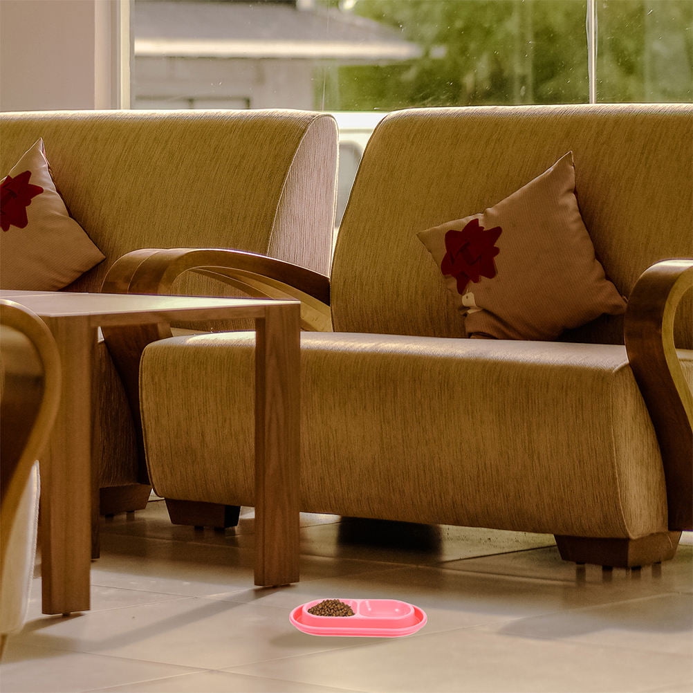 CTIRCHIU Modern Pink Pet Feeding Bowl Double Dish for Dogs and Cats Outdoor Use