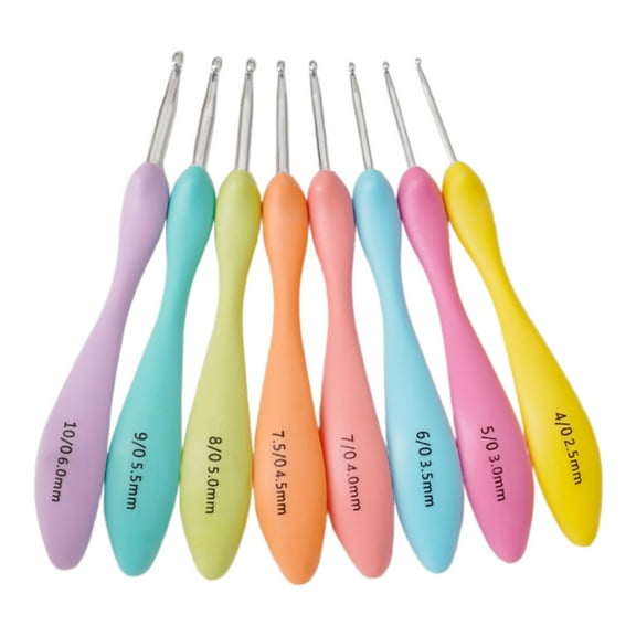 2.5-6mm Ergonomic Crochet Needle Long Handle Crochet Hook for Beginner Hobbyist