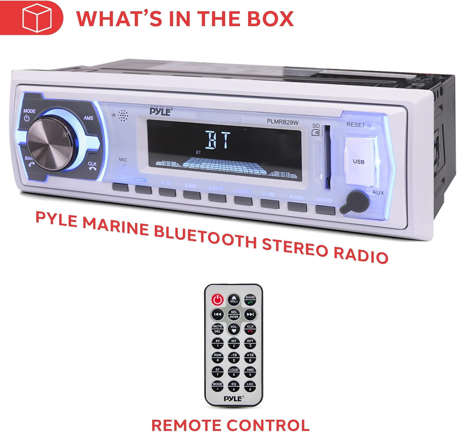 Pyle Single Din 300W Bluetooth In-Dash Stereo Radio Receiver, Hands-Free, MP3