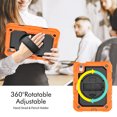 thumbnail image 3 of Case for iPad Mini 7 A17 Pro 2024/Mini 6 2021 8.3 Inch 7th/6th Gen with Screen Protector, 360 Degree Rotating Kickstand Hand Strap Shockproof Cover with Shoulder Strap, Orange, 3 of 7