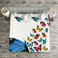 thumbnail image 3 of Ambesonne Butterfly Quilted Bedspread Set 3 Pcs, Concept Art Monarch, King Size, Multicolor, 3 of 3