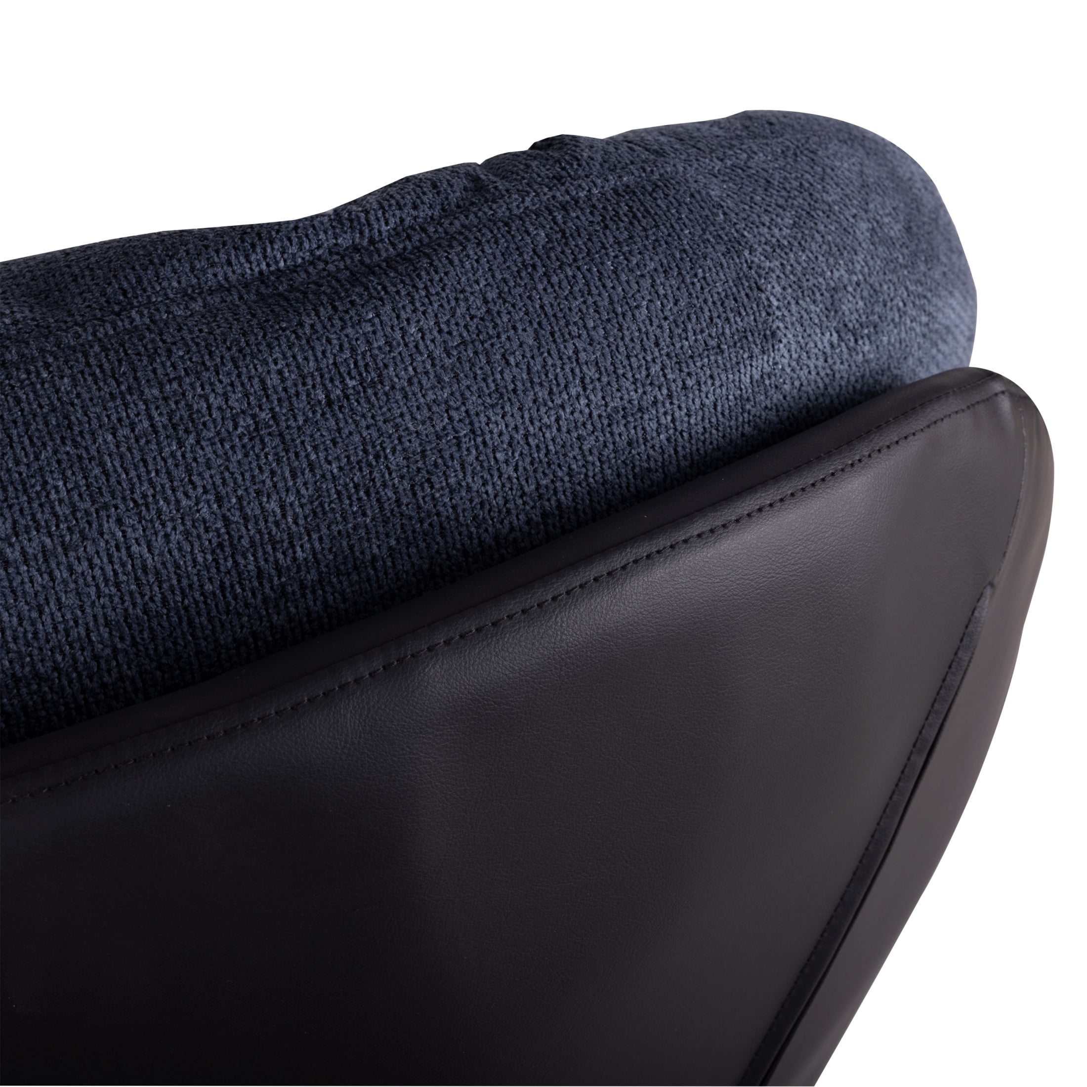 Talvora Modern 360° Swivel Upholstered Chenille Accent Chair, Metal Base, Navy Blue
