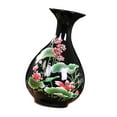 thumbnail image 3 of Abbracc Black Ceramic Vase Lotus Pattern Flower Arrangements Handicraft Flowerpot Decor B, 3 of 8