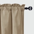 thumbnail image 3 of JIUZHEN Semi Blackout Valance Curtain for Living Room Kitchen Windows, Solid Rod Pocket Top Treatment Light Filtering Drapes for Home and Apartment, Taupe, 42 x 18 Inches, 1 Piece, 3 of 7