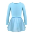 thumbnail image 2 of Miaeowve Kids Girls Chiffon Ballet Tutu Dress Long Sleeve Gymnastics Leotard with Wrap Skirt Set Ballerina Dancewear Sky Blue 5-6, 2 of 7
