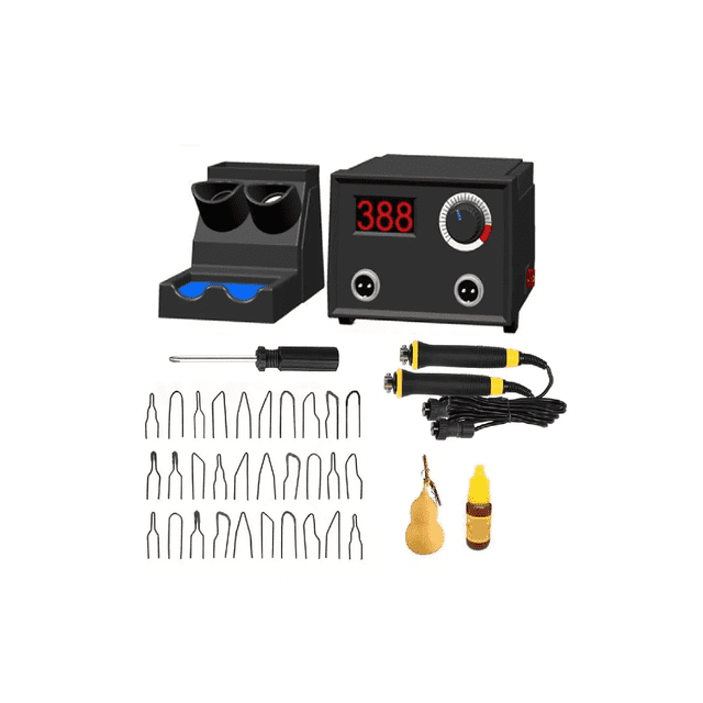 Kit Cautín Pirógrafo Eléctrico Con Temperatura Ajustable Negro