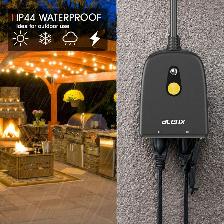 Outdoor Smart Plug Waterproof,Acenx WiFi Outlet Works with Alexa