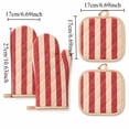 thumbnail image 6 of Oven Mitts and Pot Holders 4‑Piece Set, 2 Oven Mitts + 2 Pot Holders, Heat Resistant Quilted Cotton Kitchen Gloves for Baking Cooking Grilling, 6 of 6