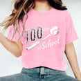 thumbnail image 2 of Camisetas de Cuello de Tripulación de Manga Corta para Mujeres Carta Impresa Camiseta 95% Poliéster 5% Spandex, Manga Corta Cuello Redondo Top Casual para Diario, 2 of 5